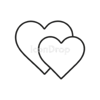 2 Heart Icon Outline