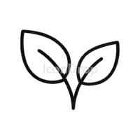 二枚葉のアイコン(アウトライン)