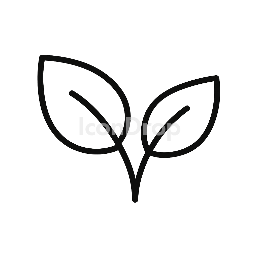 二枚葉のアイコン アウトライン