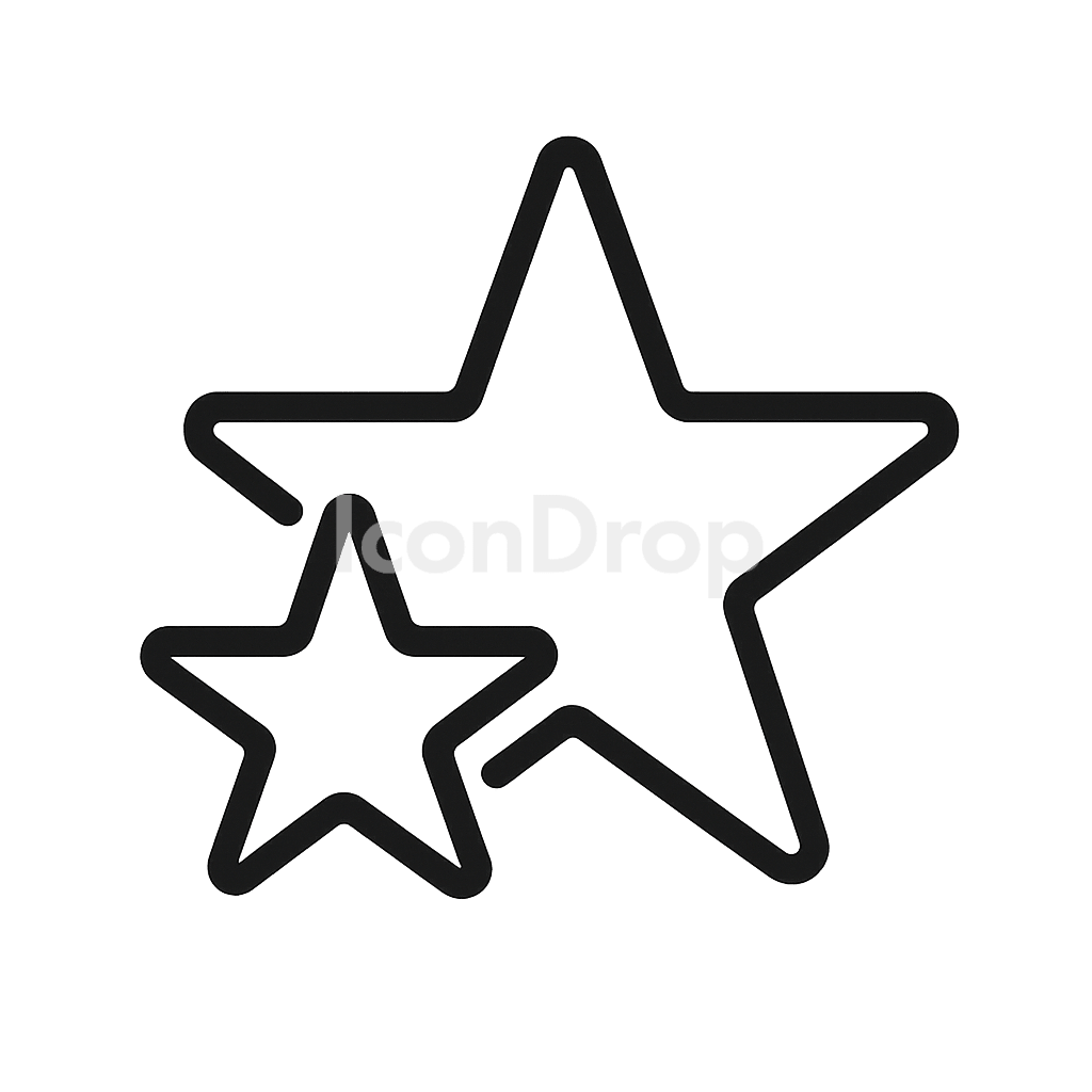 2 Star Icon Outline