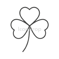 三つ葉のクローバーのアイコン(アウトライン)