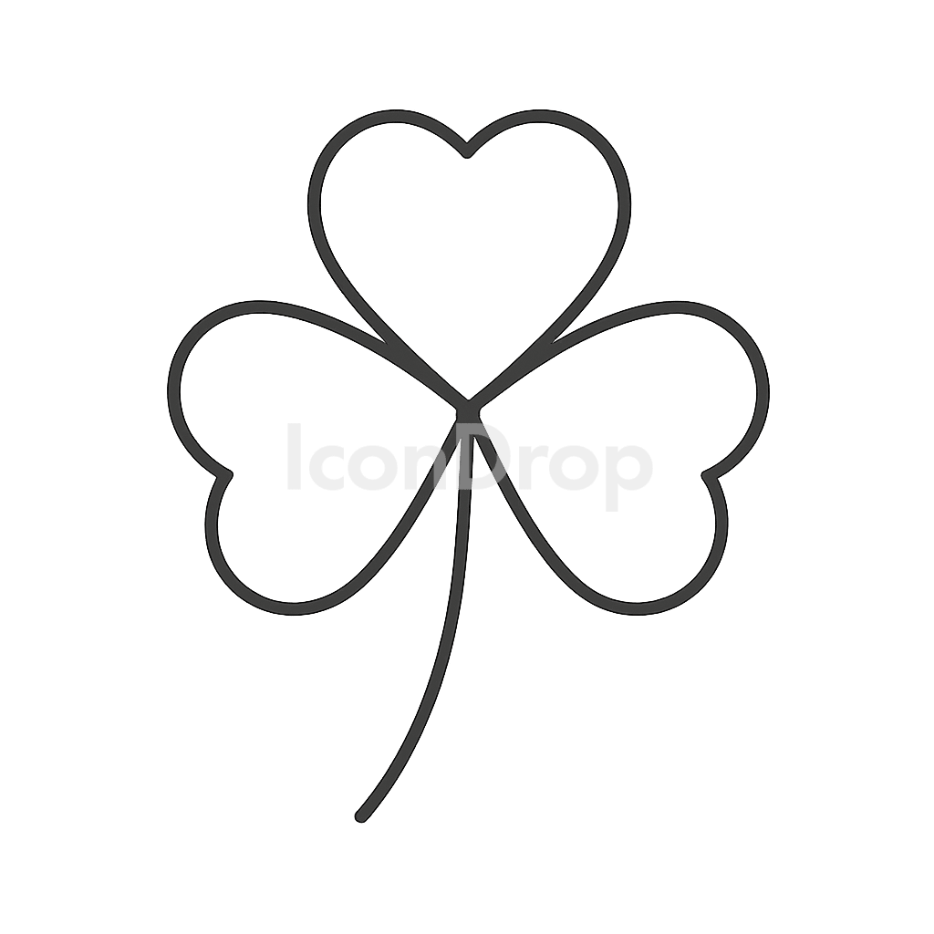 三つ葉のクローバーのアイコン アウトライン