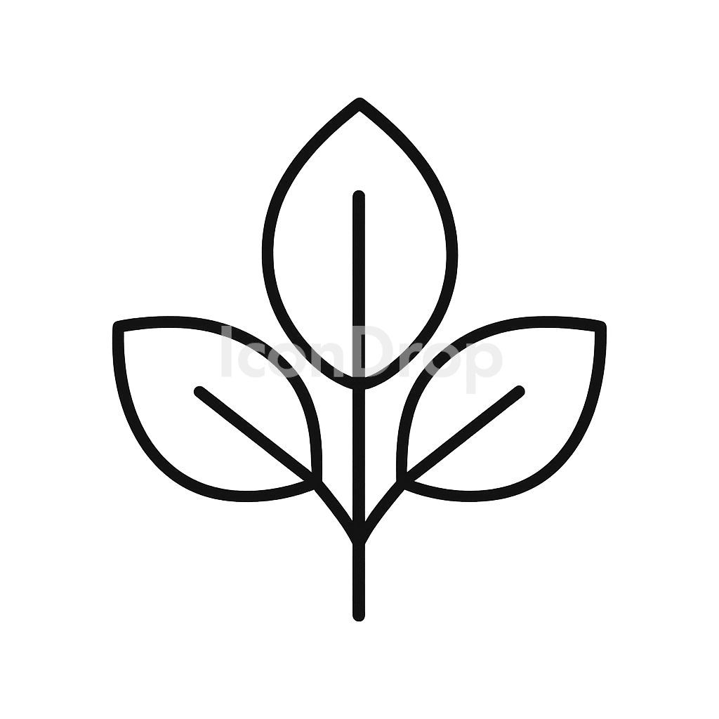 三枚葉のアイコン アウトライン
