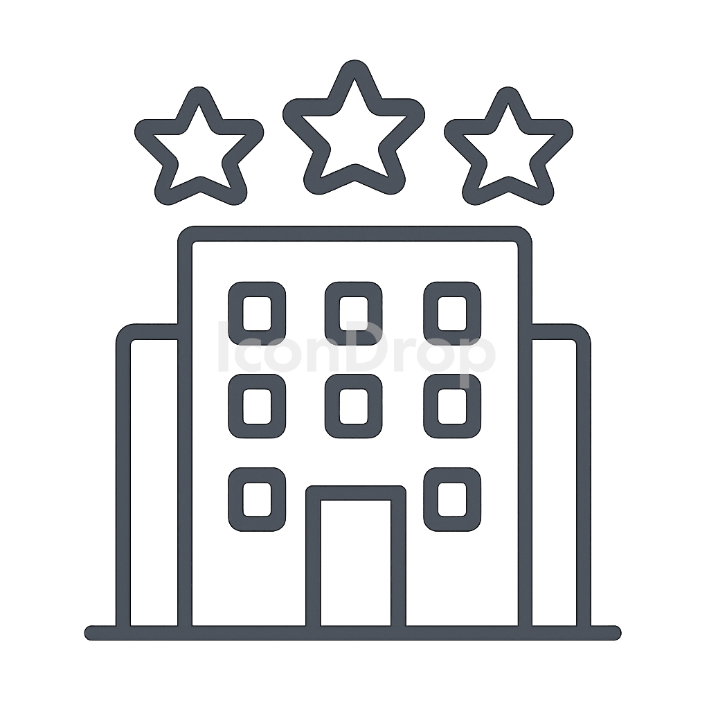 3 Star Hotel Icon Outline
