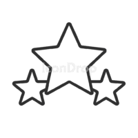3 Star Icon Outline