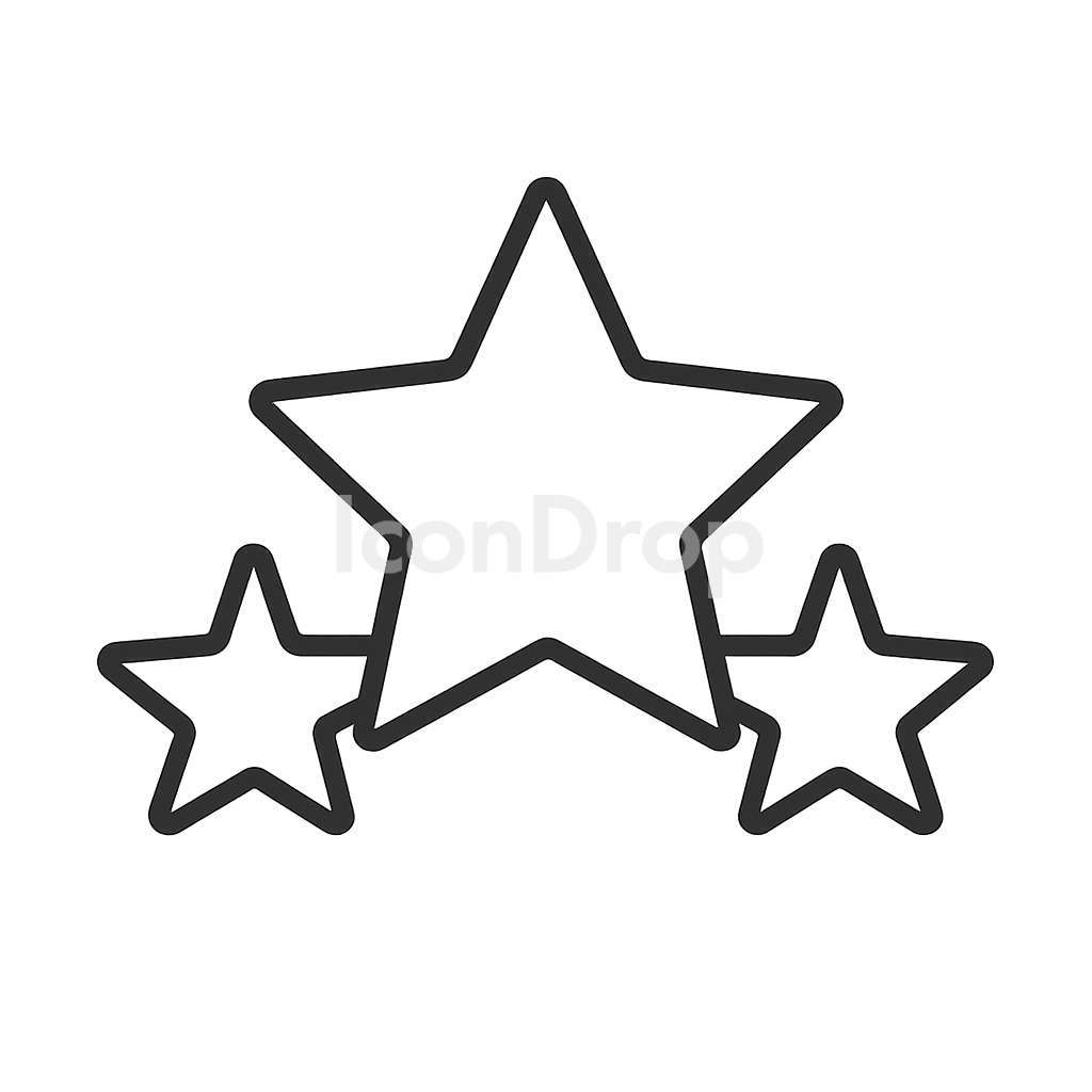 3 Star Icon Outline