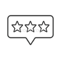 3 Star Rating Icon Outline