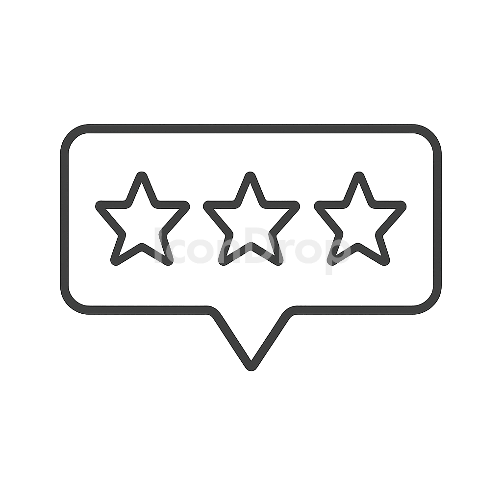3 Star Rating Icon Outline