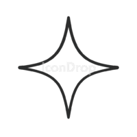 4 Corner Star Icon Outline
