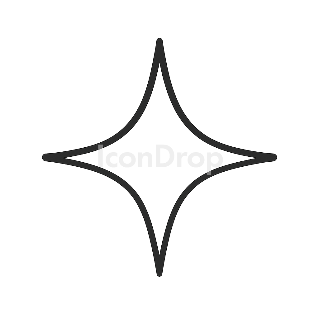 4 Corner Star Icon Outline