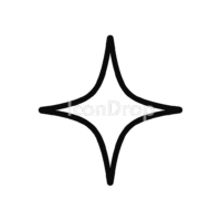 4 Point Star Icon Outline
