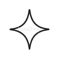 4 Side Star Icon Outline