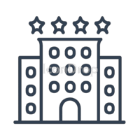 4 Star Hotel Icon Outline