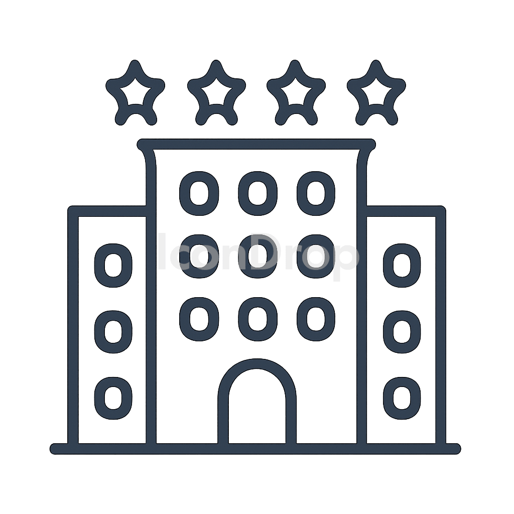 4 Star Hotel Icon Outline