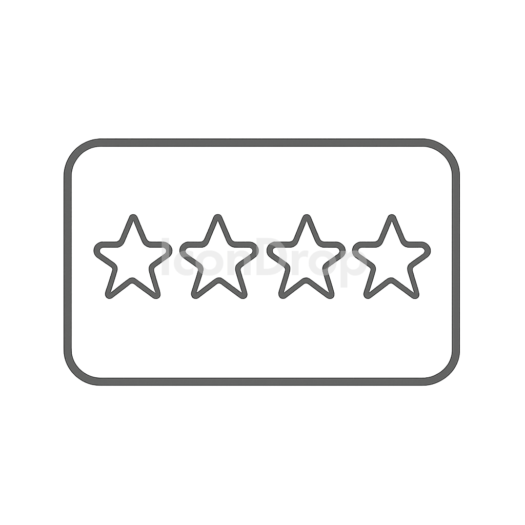 4 Star Rating Icon Outline