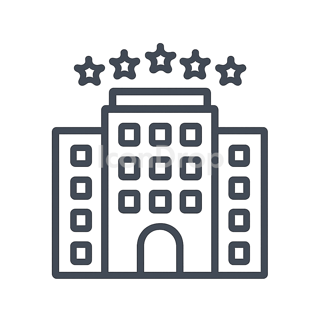 5 Star Hotel Icon Outline