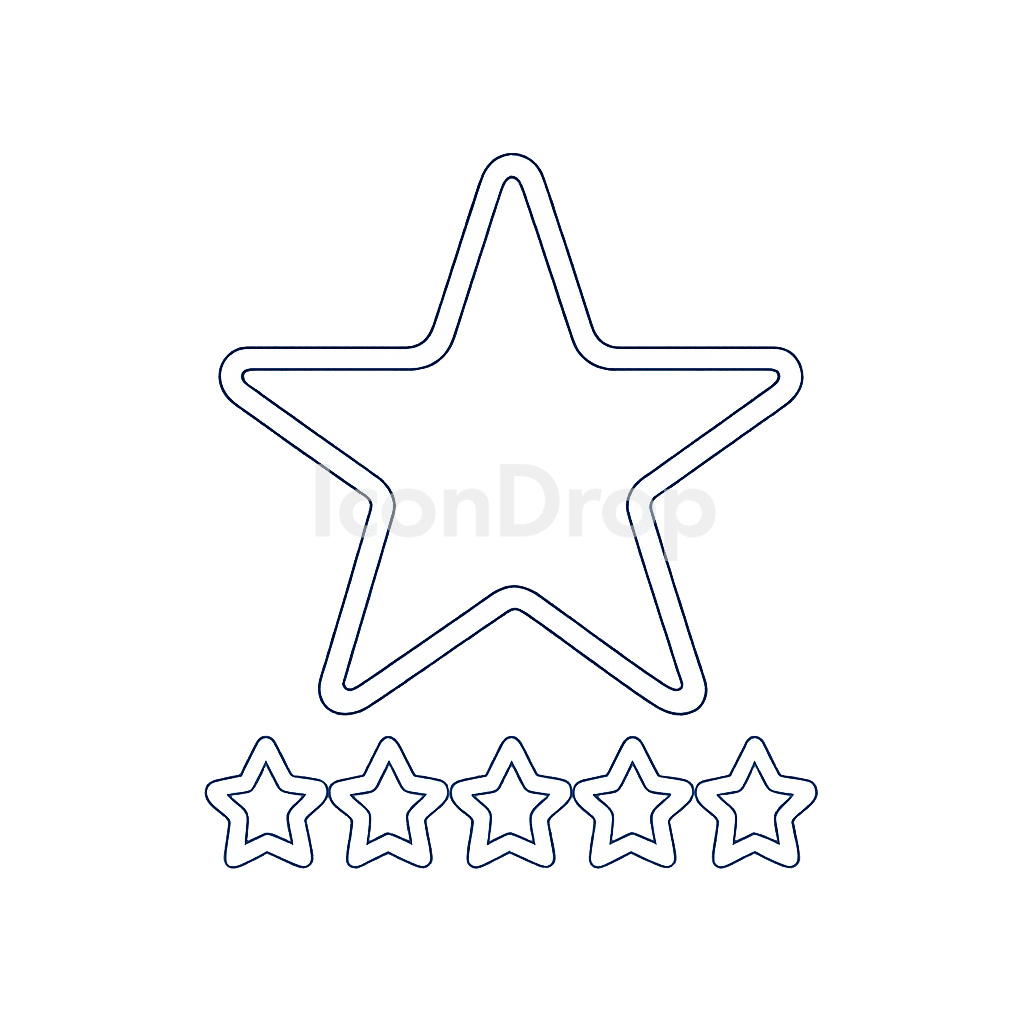 5 Star Icon White Outline