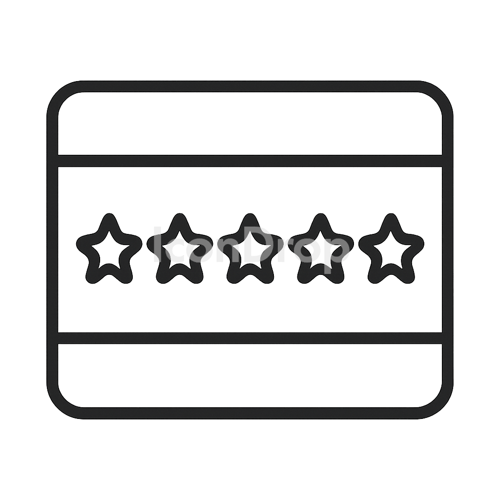 5 Star Rating Icon Outline