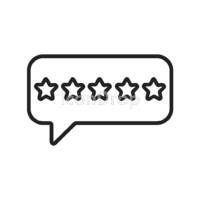 5 Star Reviews Icon Outline
