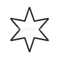 6 Star Icon Outline