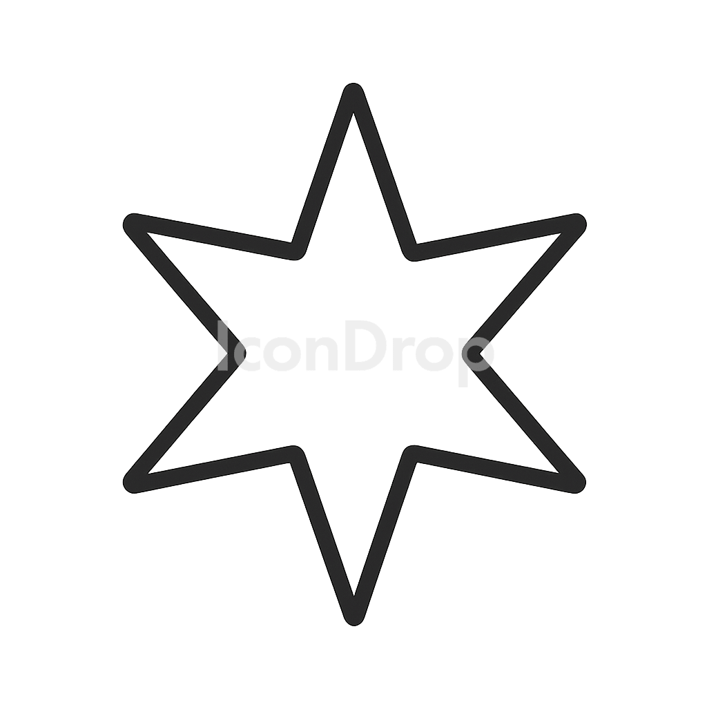 6 Star Icon Outline