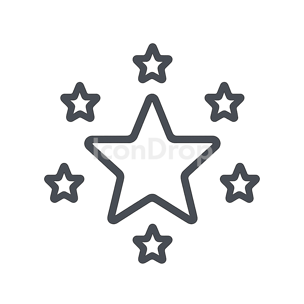 7 Star Icon Outline