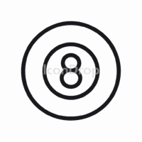 美的(アステティック)な8ボールのアイコン(アウトライン)