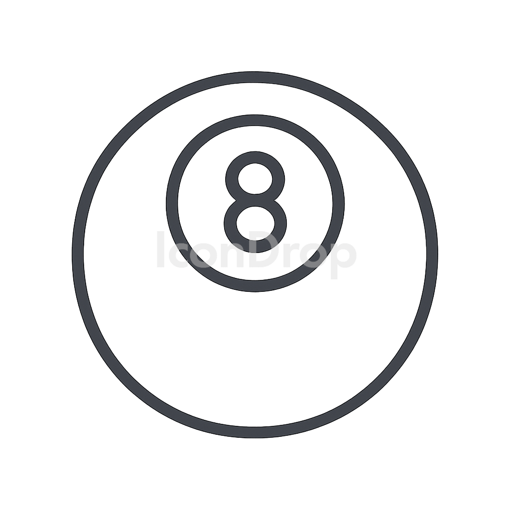 8 Ball Icon Outline