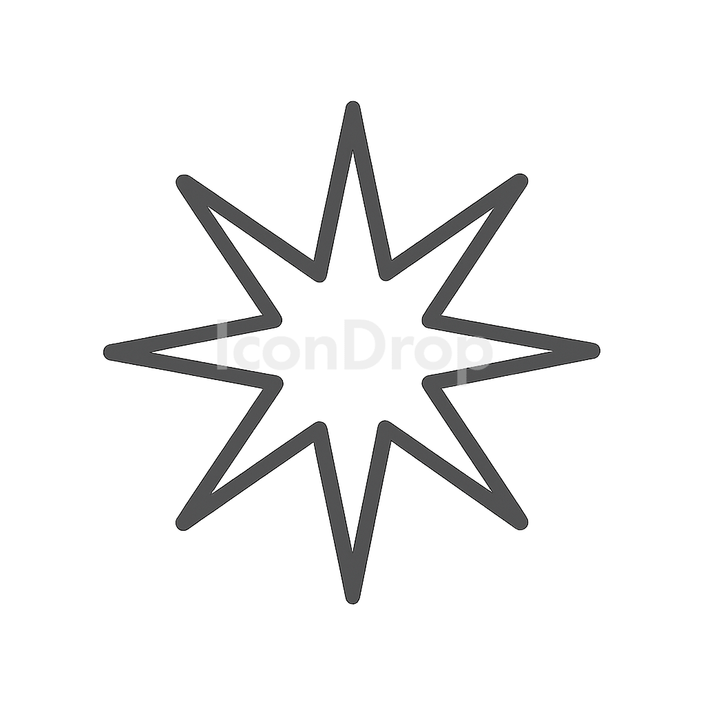 8 Point Star Icon Outline