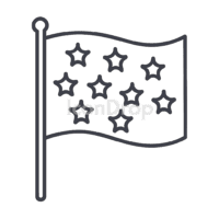 9 Star Flag Icon Outline