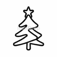 Abstract Christmas Tree Icon Outline
