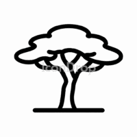 アカシアの木のアイコン(アウトライン)