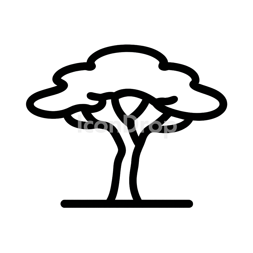 アカシアの木のアイコン アウトライン