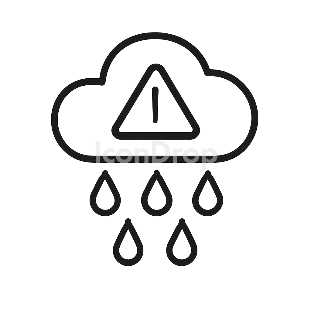 Acid Rain Icon Outline