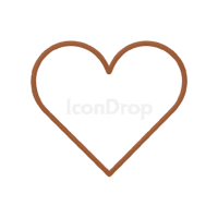 Aesthetic Brown Heart Icon Outline