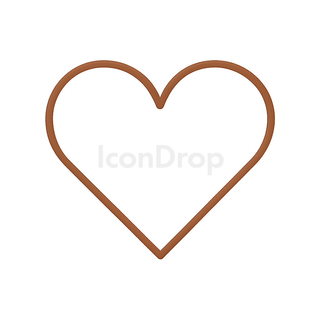 Aesthetic Brown Heart Icon Outline