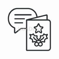 Aesthetic Christmas Messages Icon Outline