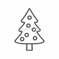 Aesthetic Christmas Tree Icon Outline