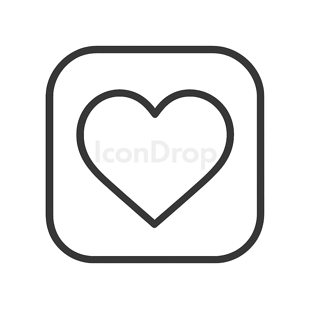 Aesthetic Heart App Icon Outline