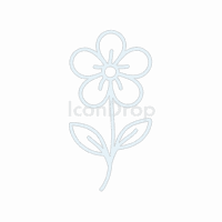 美的白い花のアイコン(アウトライン)