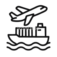 Air And Sea Freight Icon Outline