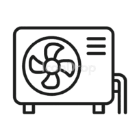 Air Source Heat Pump Icon Outline