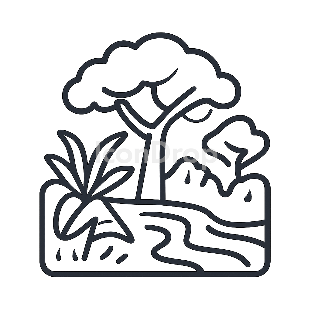 Amazon Rainforest Icon Outline