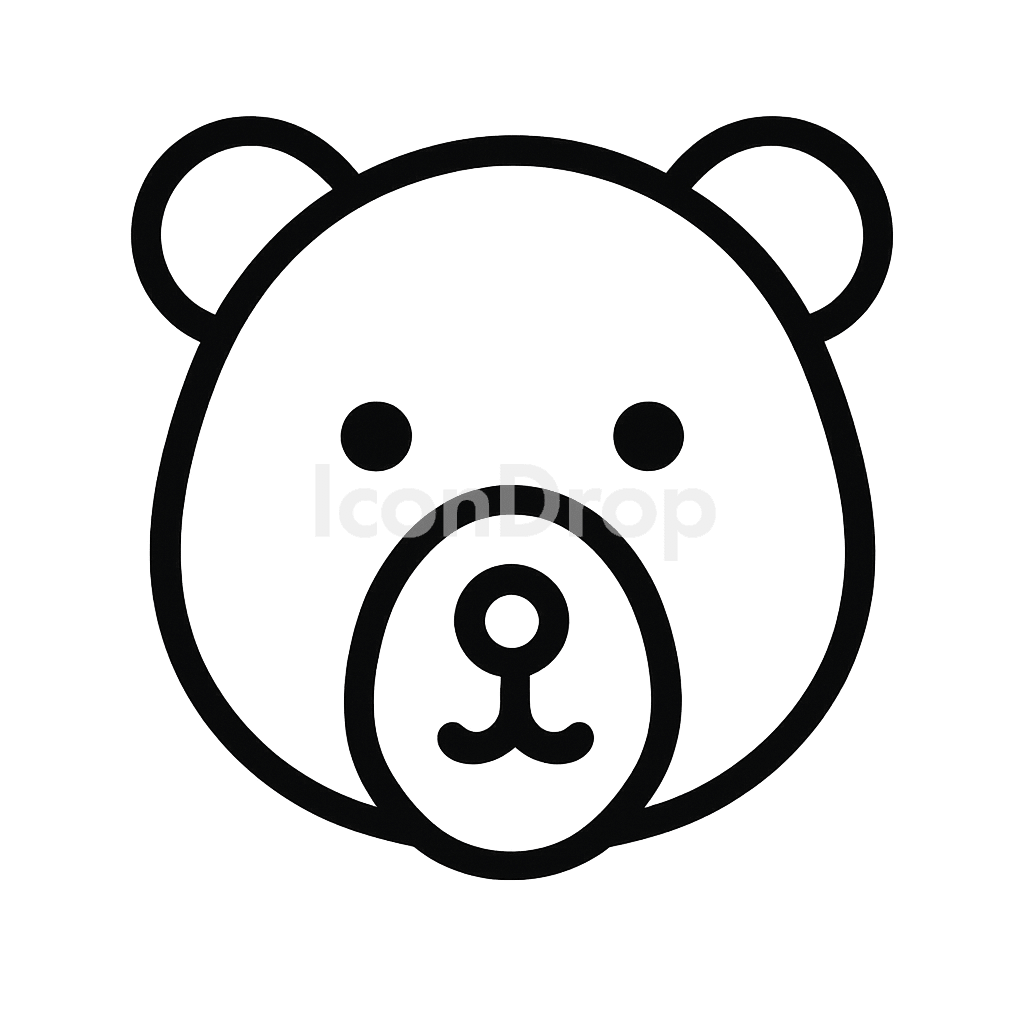 動物の顔のアイコン アウトライン