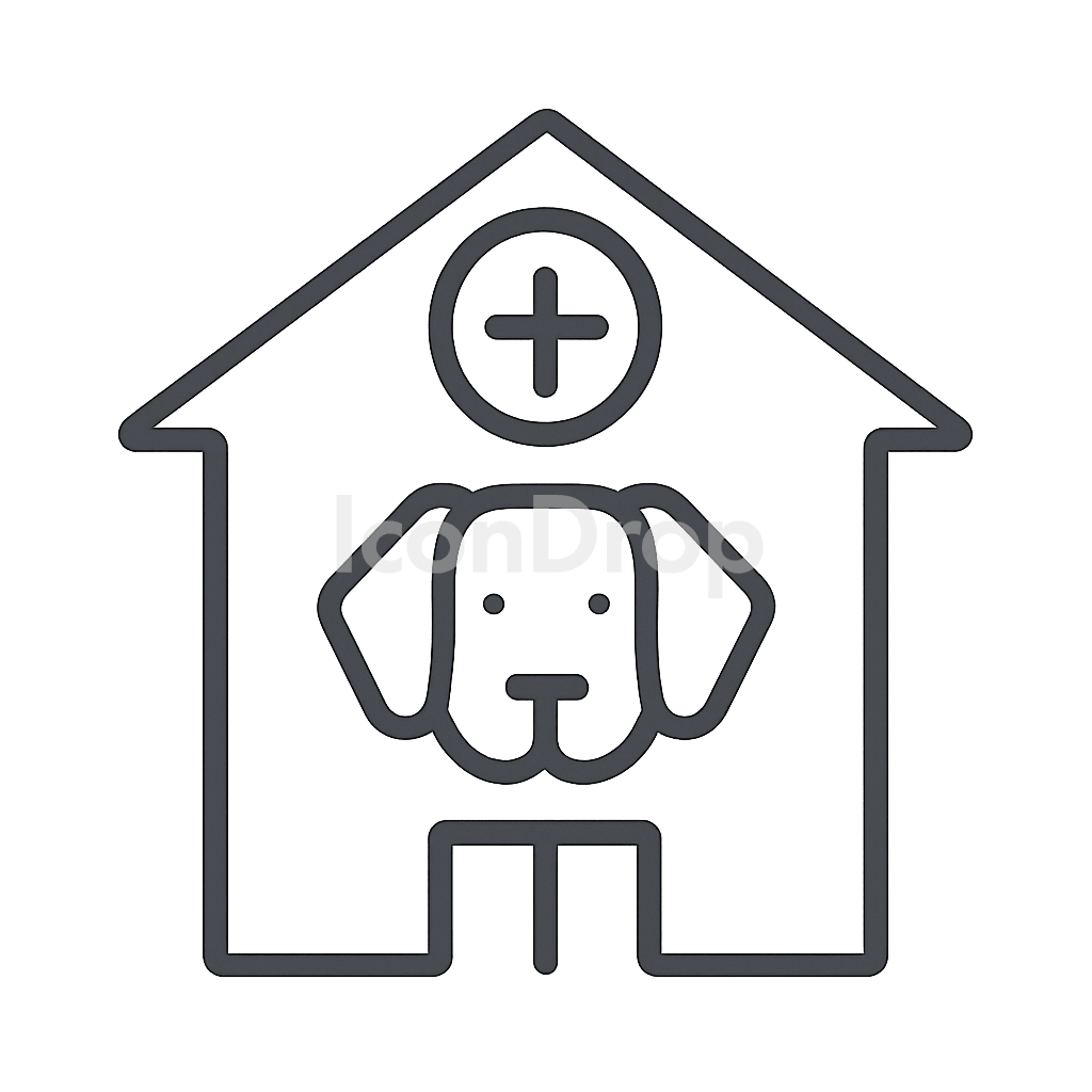 Animal Hospital Icon Outline