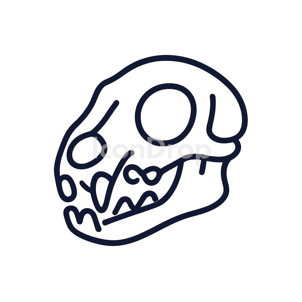 Animal Skull Icon Outline
