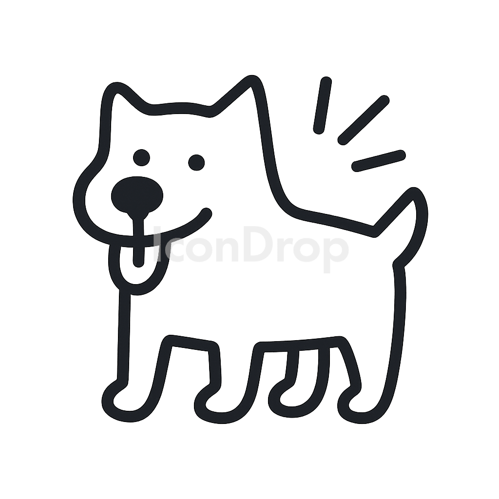 うるさい犬（アノイングドッグ）のアイコン アウトライン