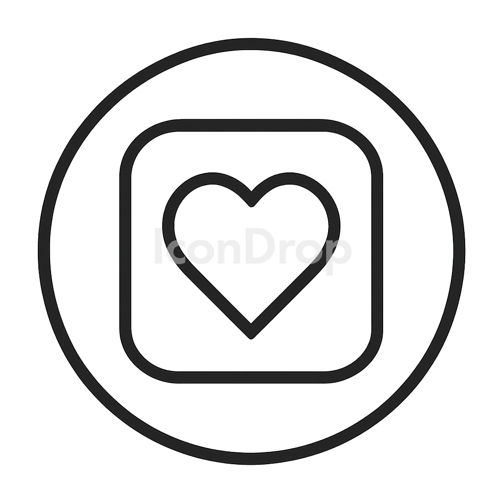 App Icon Heart With Circle Outline