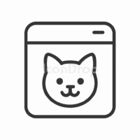 猫のアプリアイコン(アウトライン)