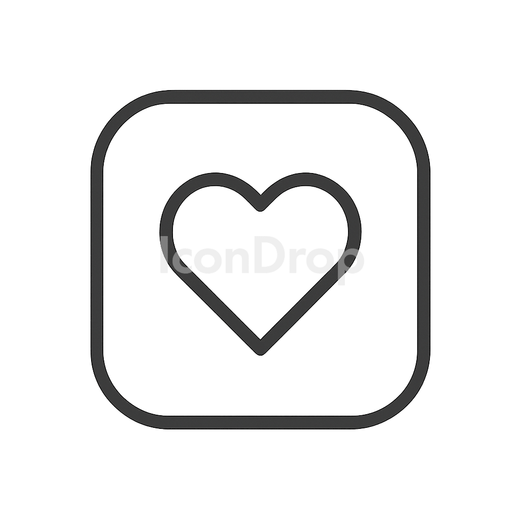 App With Love Heart Icon Outline